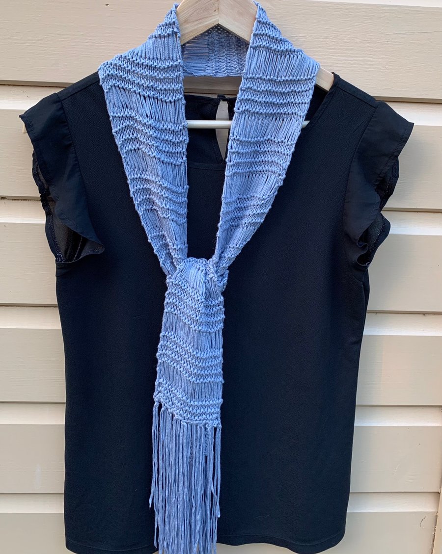 Bamboo scarf, long with fringes