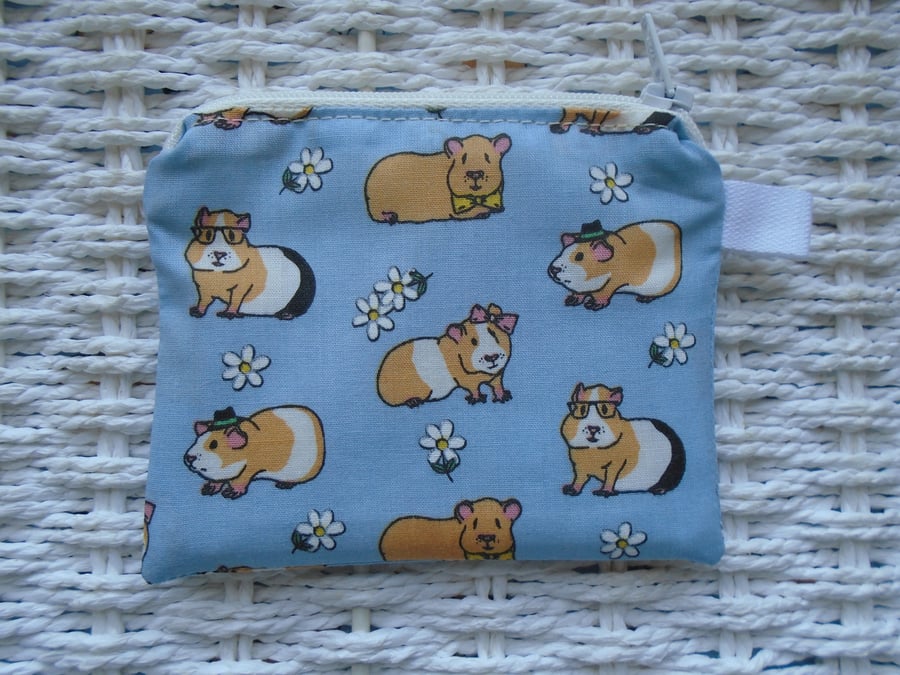 Baby Blue Guinea Pig Purse or Card Holder 