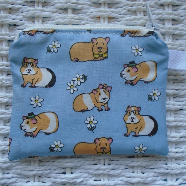 Baby Blue Guinea Pig Purse or Card Holder 