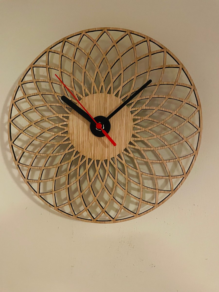 Geometric 26cm Wooden Wall Clock