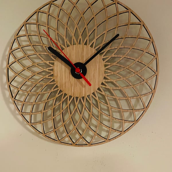 Geometric 26cm Wooden Wall Clock