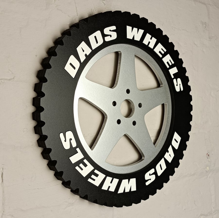 Personalised car tyre wheel garage sign
