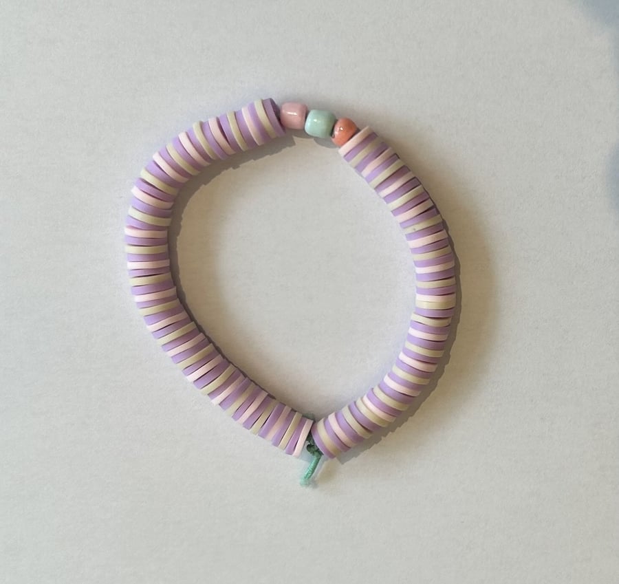 Cute pastel clay bead bracelet 