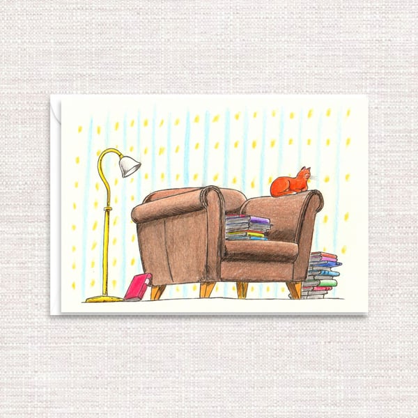 Cats and Kittens Greetings Card - Hand Illustrated Cat Birthday Card