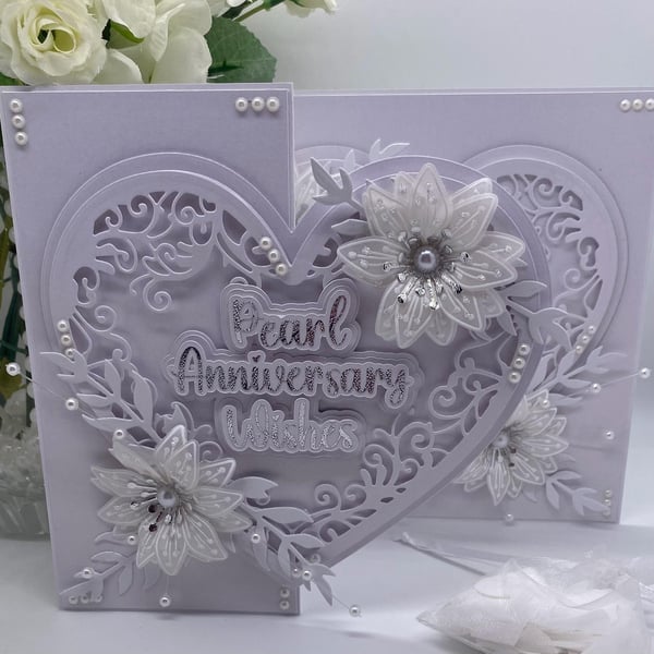 Personalised Luxury 30th Pearl Anniversary card