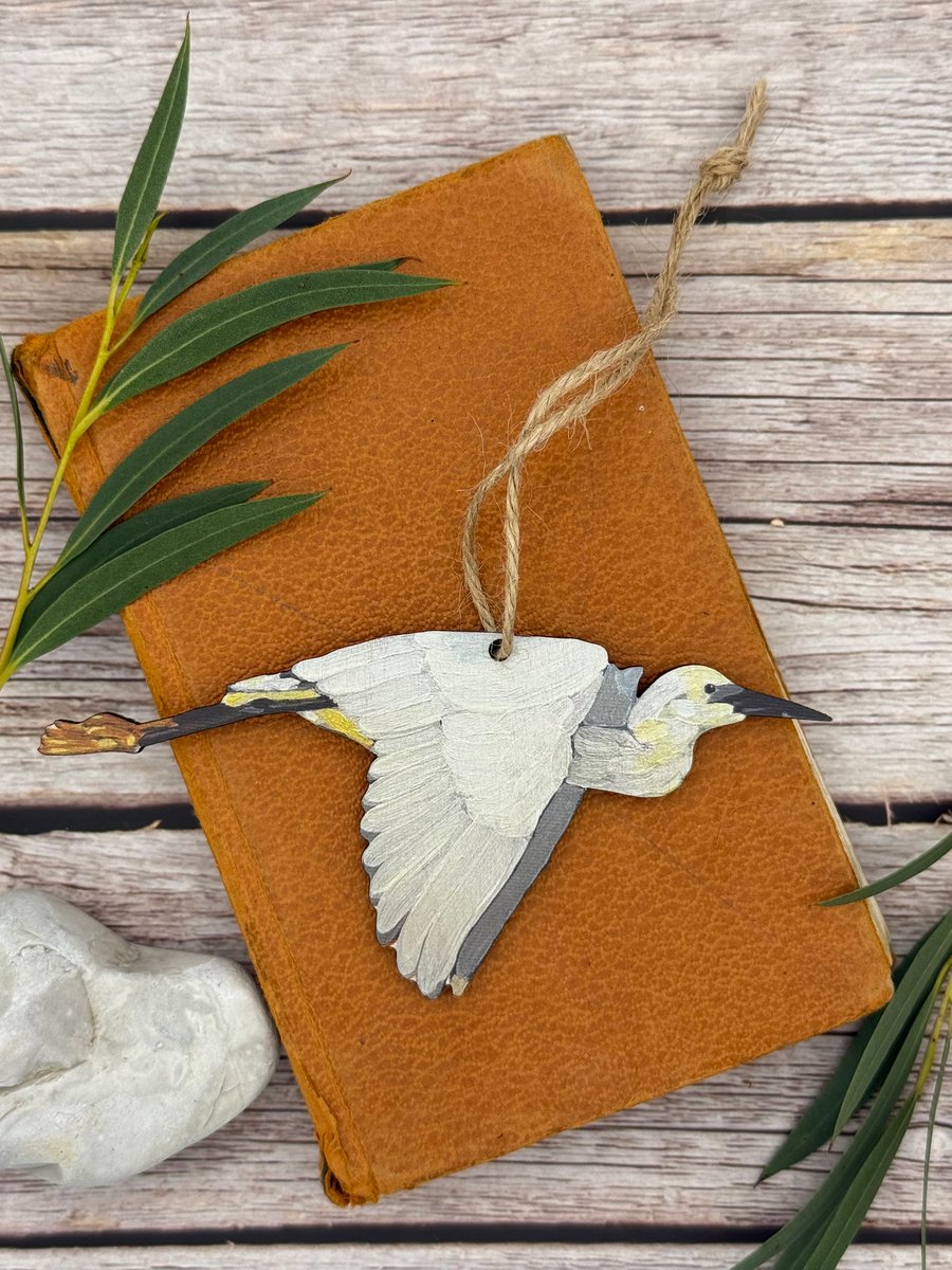 Sustainable Little Egret Decoration 