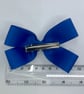 Royal Blue and White Double Layer Bow on Clip - Image 4