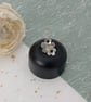 Sterling silver and brass flowers lapel pin – handmade floral brooch  - Image 9