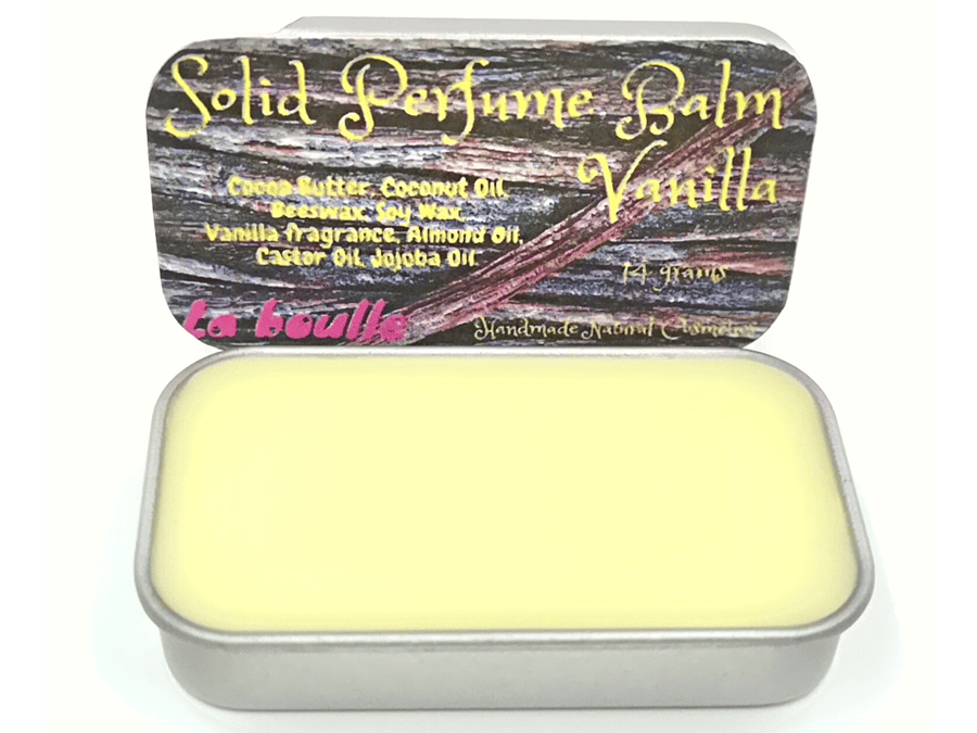 Vanilla Solid Natural Perfume Balm. For sensitive skin. Handmade. UK.
