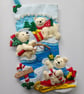 Bucilla Polar Bear Buddies FINISHED Christmas Stocking - Can be Personalised