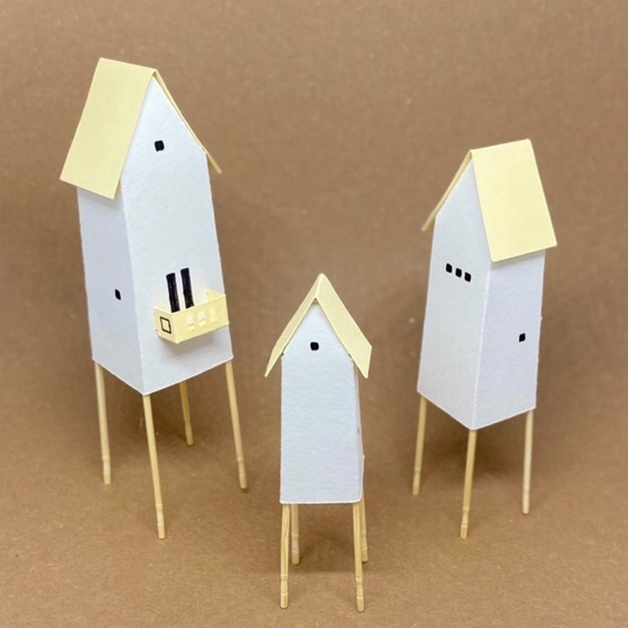 Three Houses on Stilts Kit - yellow