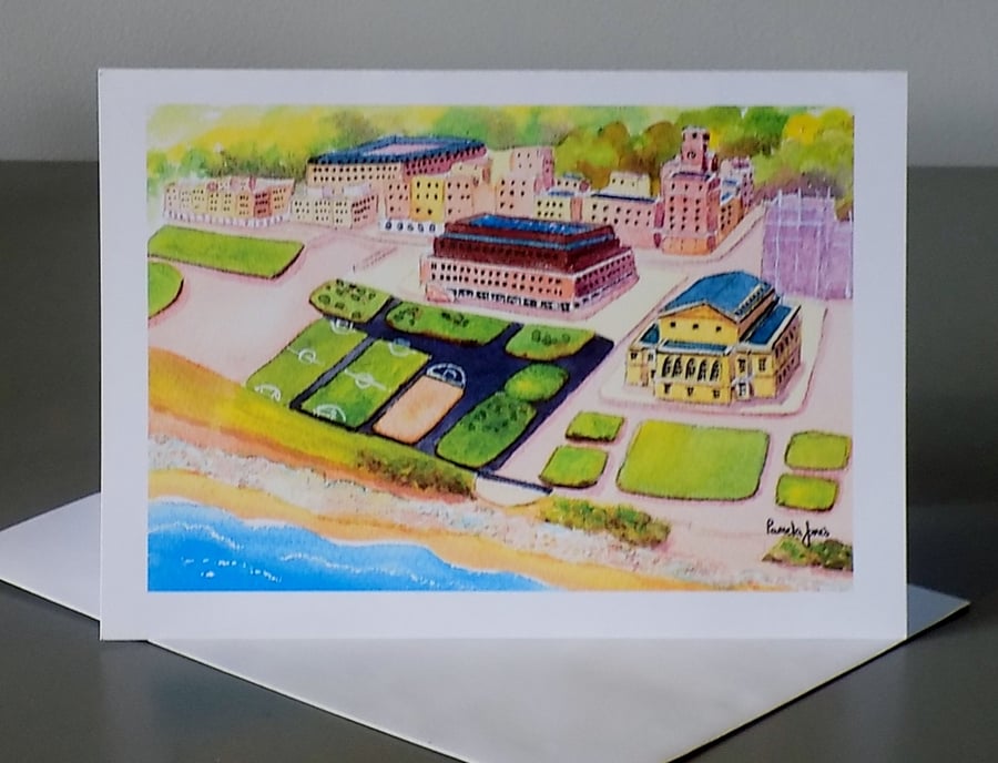 Swansea Bay Campus, Swansea University, Size A5, Blank for own message.