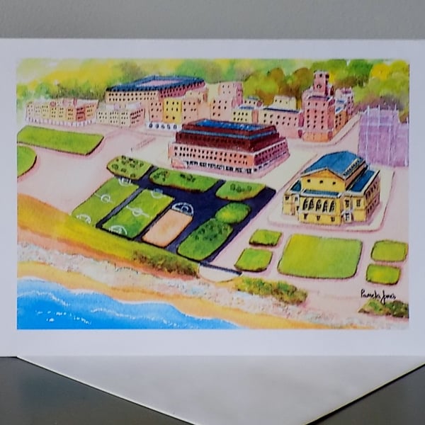 Swansea Bay Campus, Swansea University, Size A5, Blank for own message.
