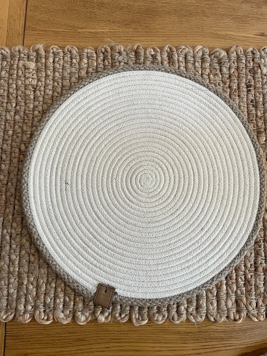 'Alma Brown' Set of 6 Round Cotton Rope Placemats