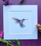 'Hummingbird' 8" x 8" Mounted Print