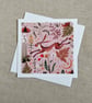 Leaping Hare Fabric Greeting Card