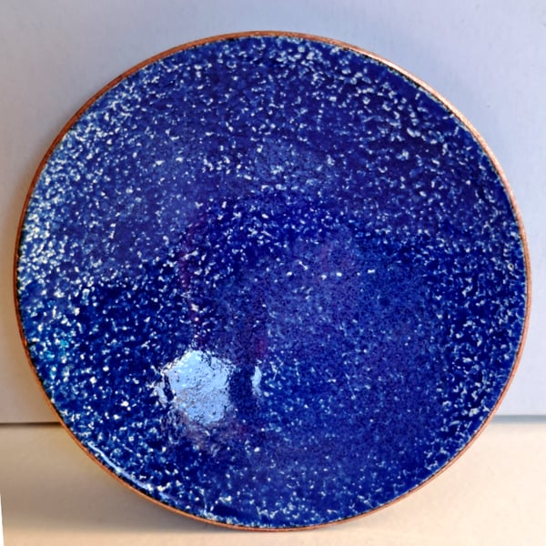 Blue and White speckled dish