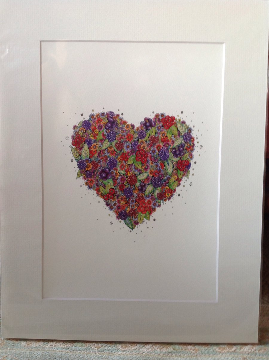 Very Berry Heart print a4 size  OUT OF STOCK Temporarily
