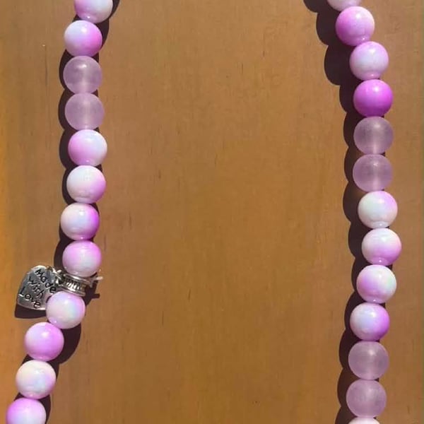 Handmade Lilac Beaded Necklace