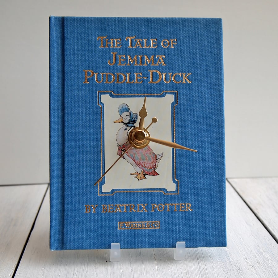 The Tale of Jemima Puddle-Duck by Beatrix Potter book clock.  