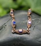 Herringbone Wire Weave Chain Bracelet with Cobalt Blue AB Glass Cube Beads - Image 4