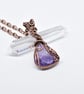 Faceted Amethyst and Copper Wire Wrapped Pendant - Image 4