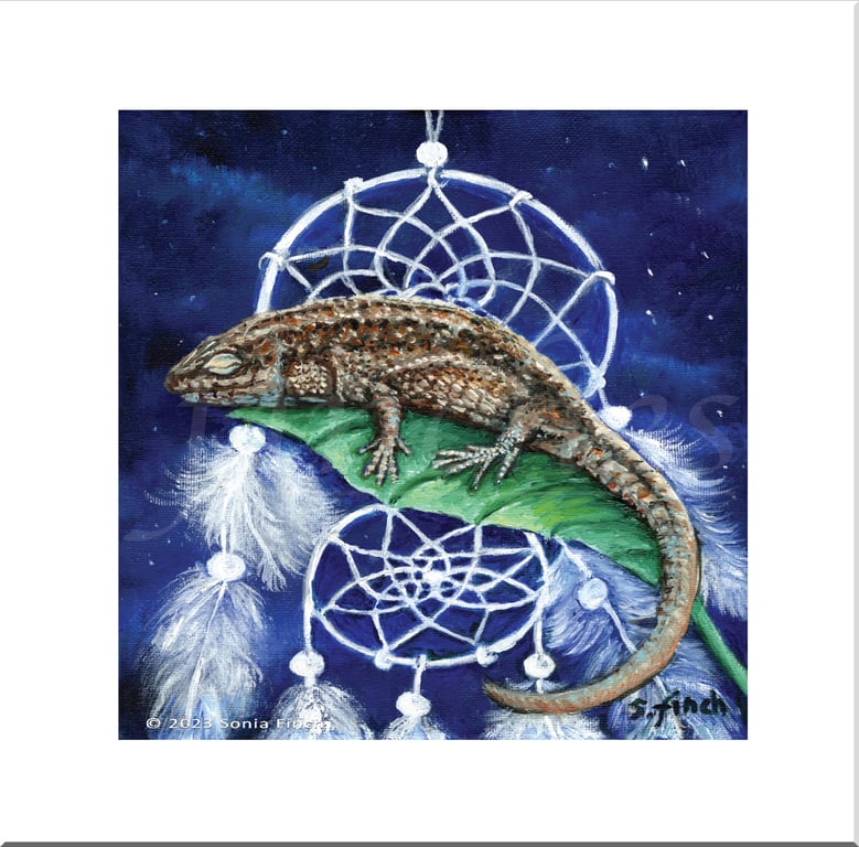 Spirit of Lizard - Greeting Card with Nature Spirit Totem Message