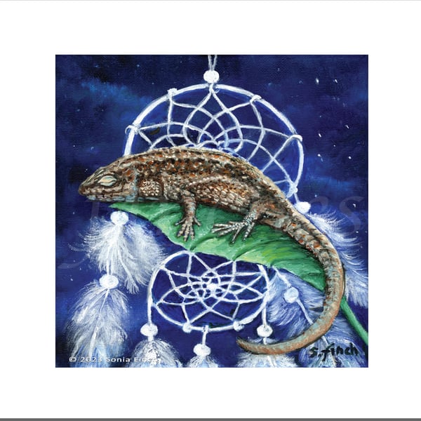 Spirit of Lizard - Greeting Card with Nature Spirit Totem Message