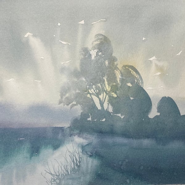 After the rain (Original watercolour) A4 size watercolor, watercolour, watercolo
