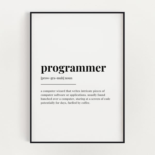 PROGRAMMER DEFINITION PRINT, Quote Wall Art, Software Engineer, Wall Art Print