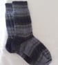 Hand-cranked Knitted Ribbed Wool Socks Size 4 to 5 - Image 2