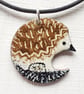 Friendly Hedgehog Pendant in Enamels - Image 1
