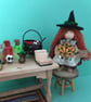 Tiny Autumn Witch Doll Decoration, Halloween Witch Core Ornament, Autumn Decor - Image 2