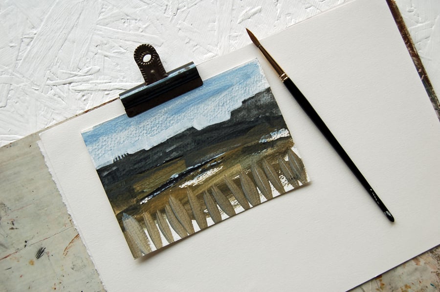 SALE! Peak District Gritstone edge - original landscape painting