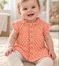 Hand-Knitted Ruffle Baby Vest with Popcorn Stitch – Soft Peach (18-24m) - Image 2