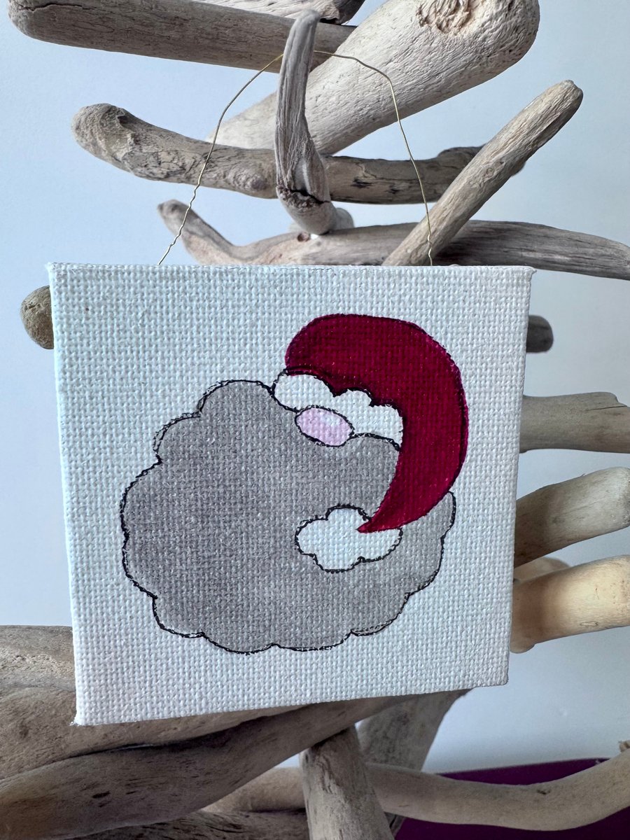 Small Square Canvas Santa Decoration 
