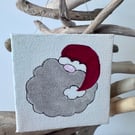 Small Square Canvas Santa Decoration 
