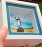 Sea Glass Puffin Desk Art - Handmade Coastal Watercolour Picture - Image 7
