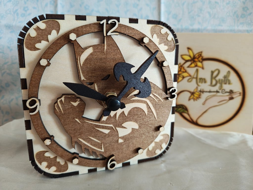 Wooden Batman Clock
