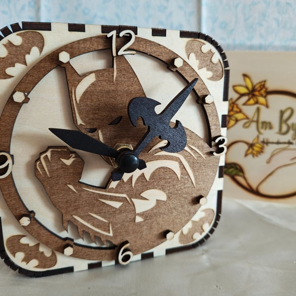 Wooden Batman Clock
