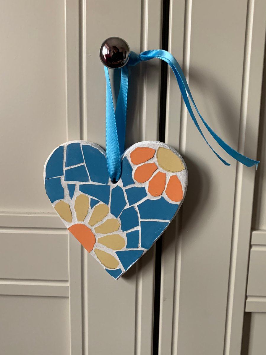 Available Now! Mosaic Hanging Heart, Heart Decor, Home Decor, Wall art