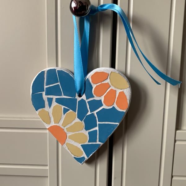 Available Now! Mosaic Hanging Heart, Heart Decor, Home Decor, Wall art