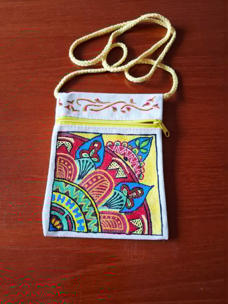 Originally Handpainted Crossbody Tote Bag 