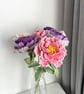 Crochet Peony,Handmade Peony,Gift for Teacher,Home Decor,Peony with Leaves - Image 5