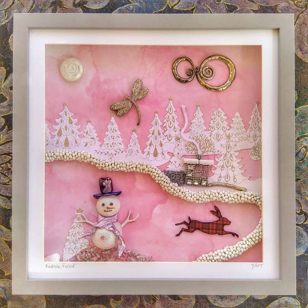 Festive Forest Mixed Media Box Frame