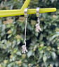 HANGING MONKEY HUGGIE HOOPS mismatched earrings Silver plate cute - Image 7