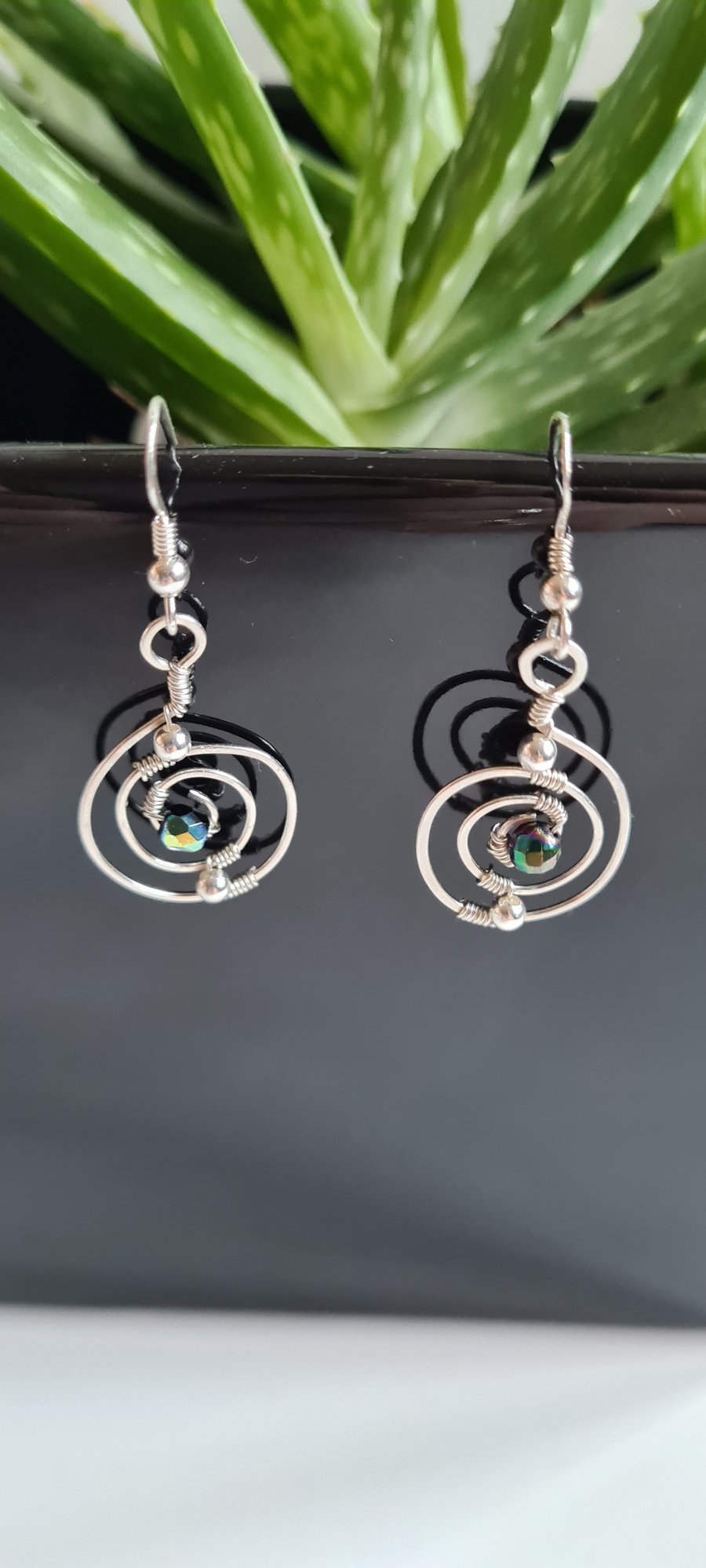 Handmade Artisan 925 Silver Swirl Circle Earrings Gift Boxed Jewellery Jewelry