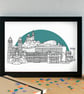 Marseille Skyline Travel Art Print