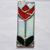 306 Stained Glass Red Tulip - handmade hanging decoration.