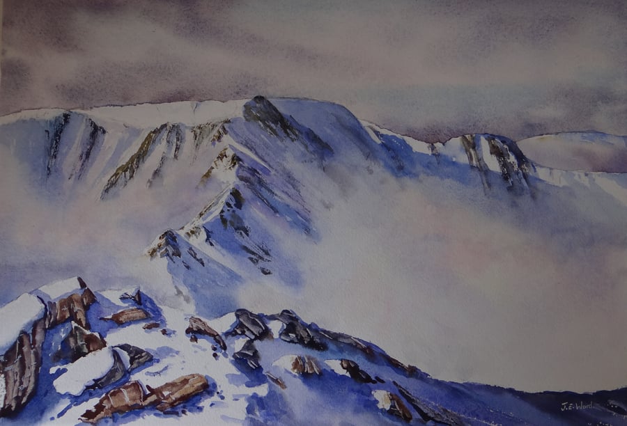 Striding Edge Original Watercolour painting by Jane Ward